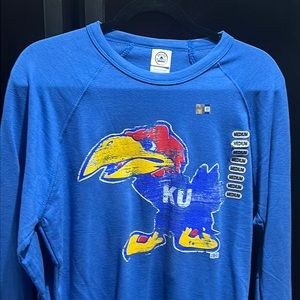 KU 1941 Jayhawk Officially Licensed Crewneck Sweatshirt in Heather Royal